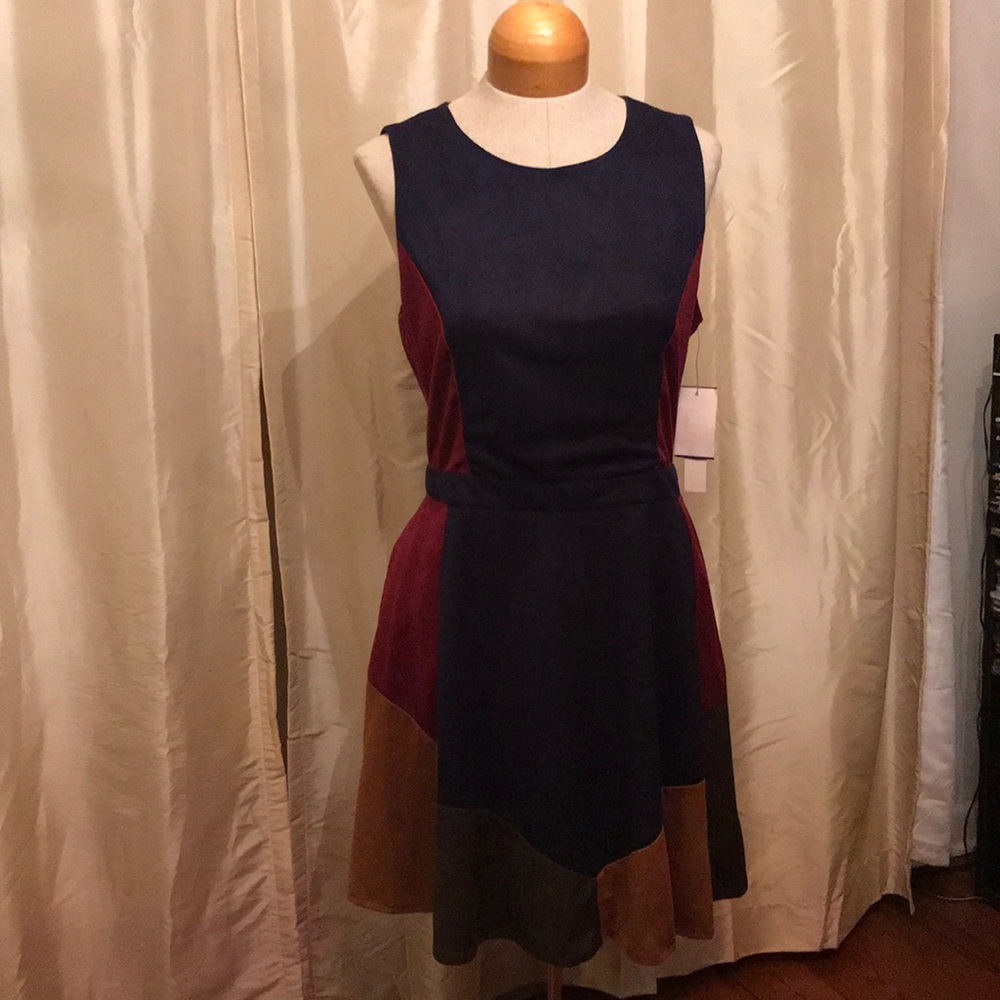 Patchwork Suede-like Dress